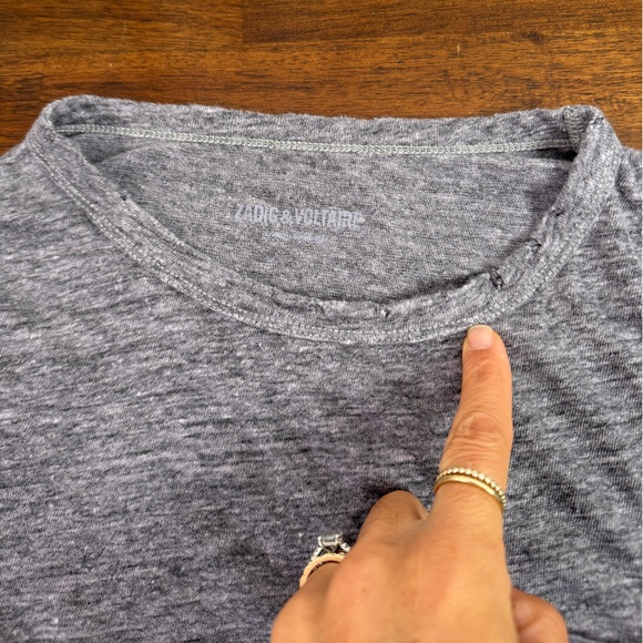 ZADIG&VOLTAIRE | Amber Lin Word Linen T-Shirt Size S - Picture 10 of 10